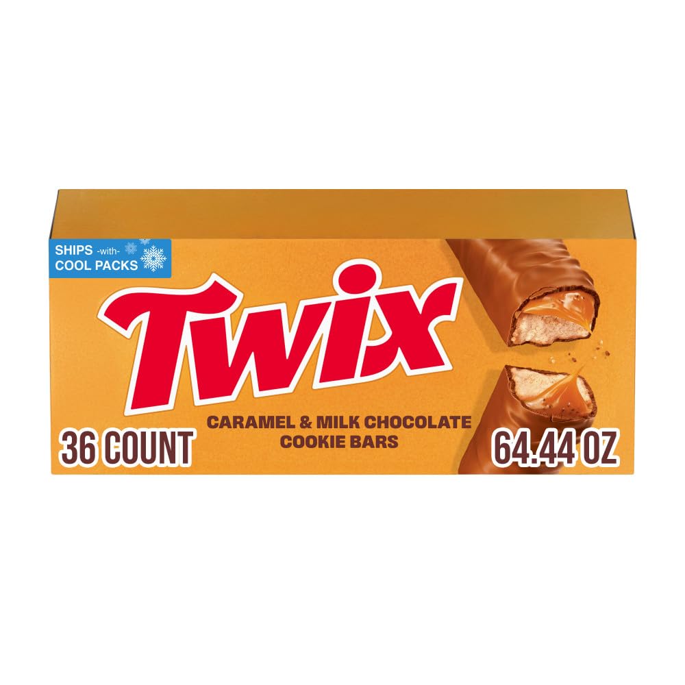 TWIX Full Size Milk Chocolate Caramel Cookie Candy Bars, Bulk, 36 ct