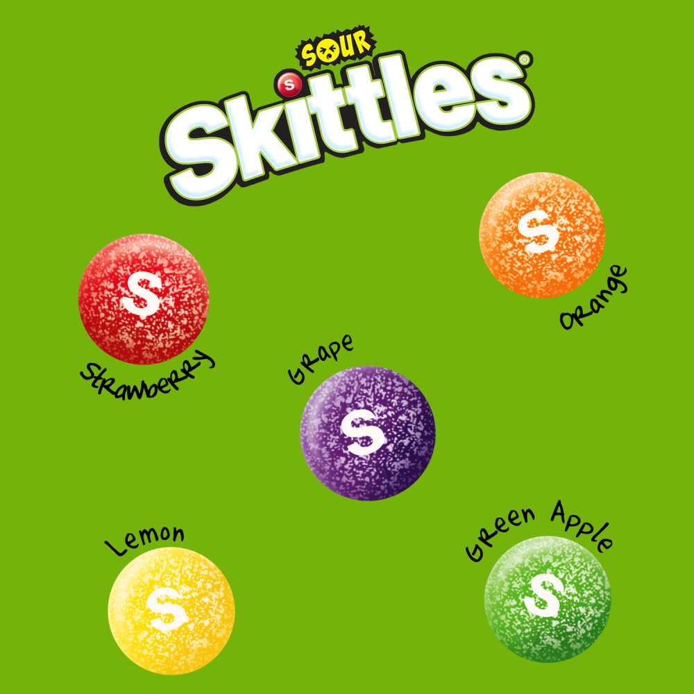 SKITTLES Sour Chewy Candy, Sour Candies Bulk Snacks, 13.7oz Bags, Pack of 6