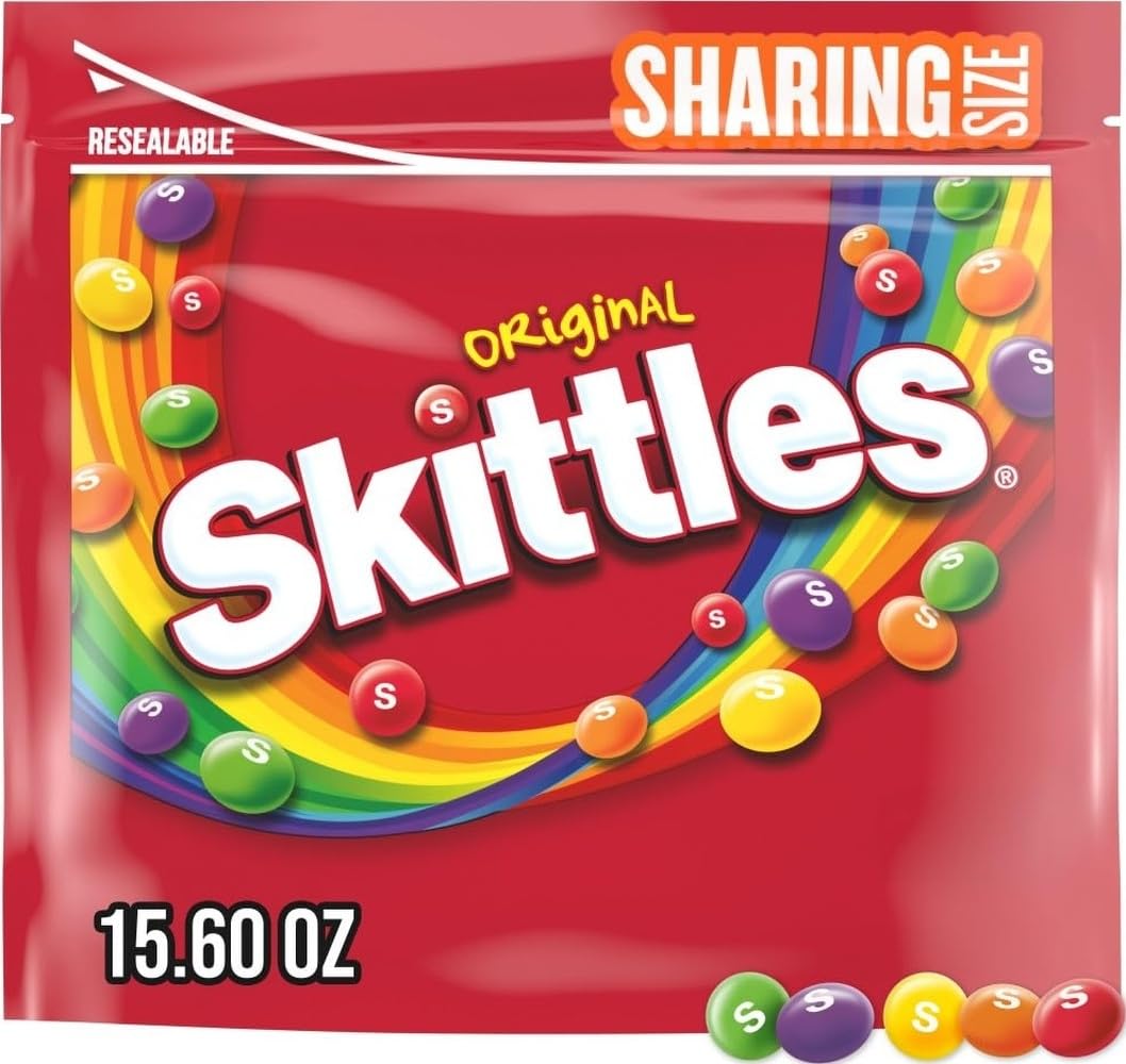 SKITTLES Wild Berry Chewy Candy, Share Size Candy Bag, 15.6 Oz | Wild Berry Flavor Chewy Candy, Resealable Share Size Bag, Great for Parties, Movie Night, Gaming Snacks and Candy Dishes