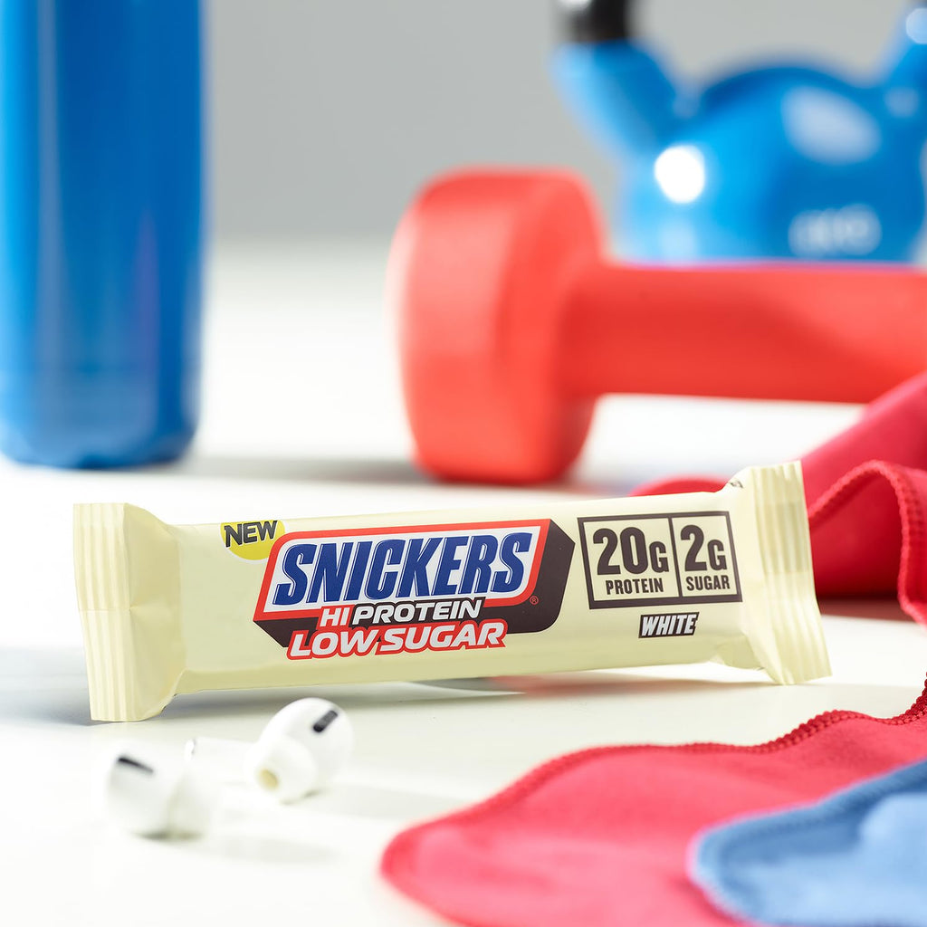 Snickers Bars - Low Sugar High Protein Bars- White Chocolate - 12x57g,12 Count (Pack of 1)