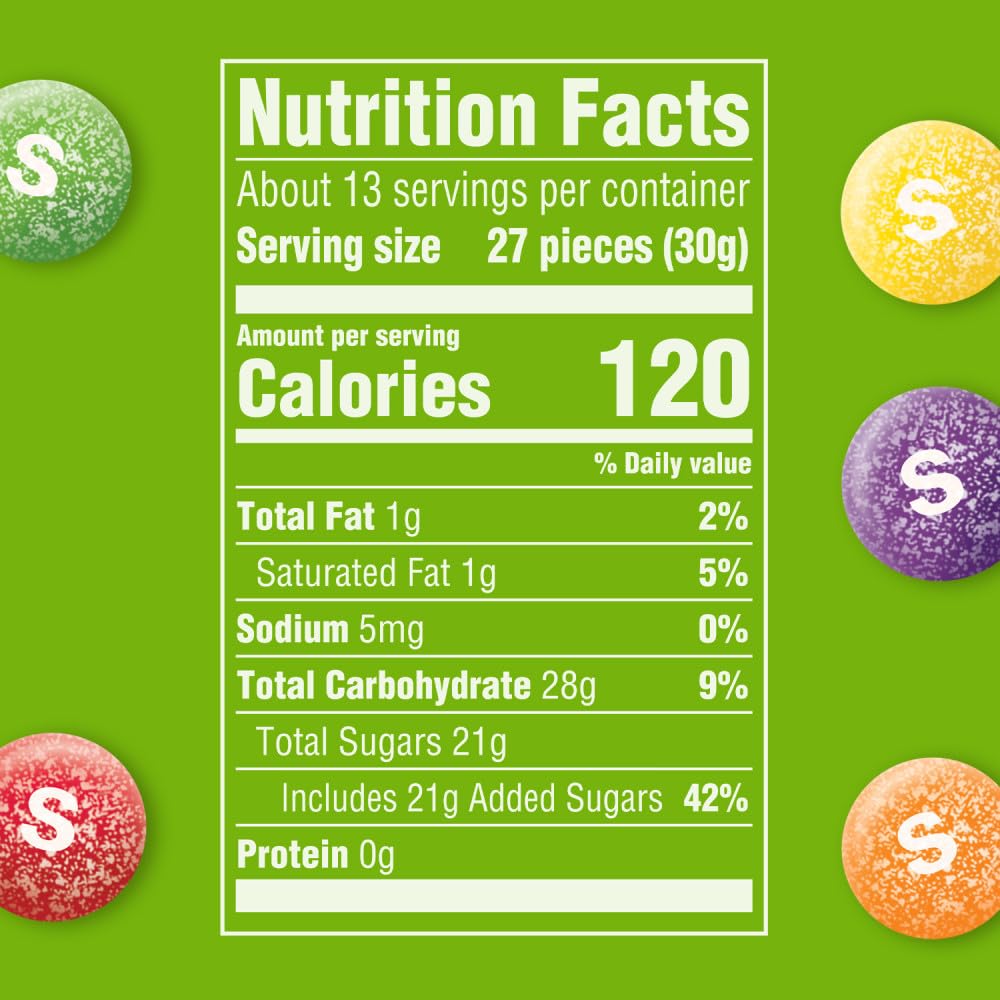 SKITTLES Sour Chewy Candy, Sour Candies Bulk Snacks, 13.7oz Bags, Pack of 6