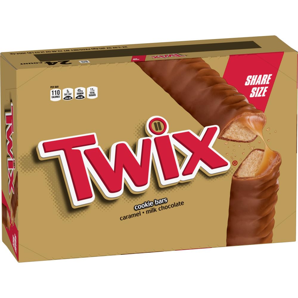 TWIX Full Size Milk Chocolate Caramel Cookie Candy Bars, Bulk, 36 ct