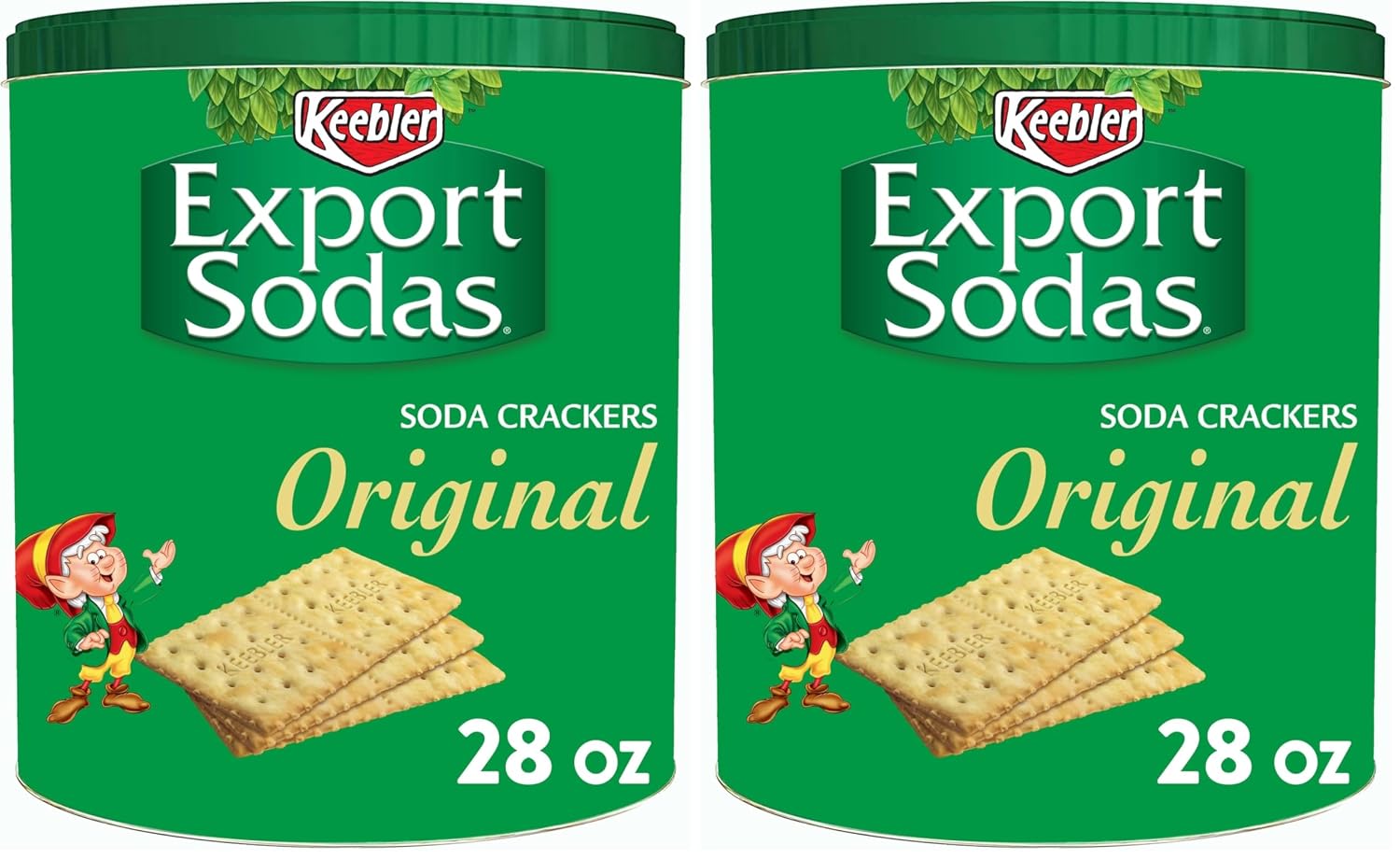 Keebler Export Sodas Soda Crackers, Soup Crackers, Lunch Snacks, Original, 28oz Can (1 Can)