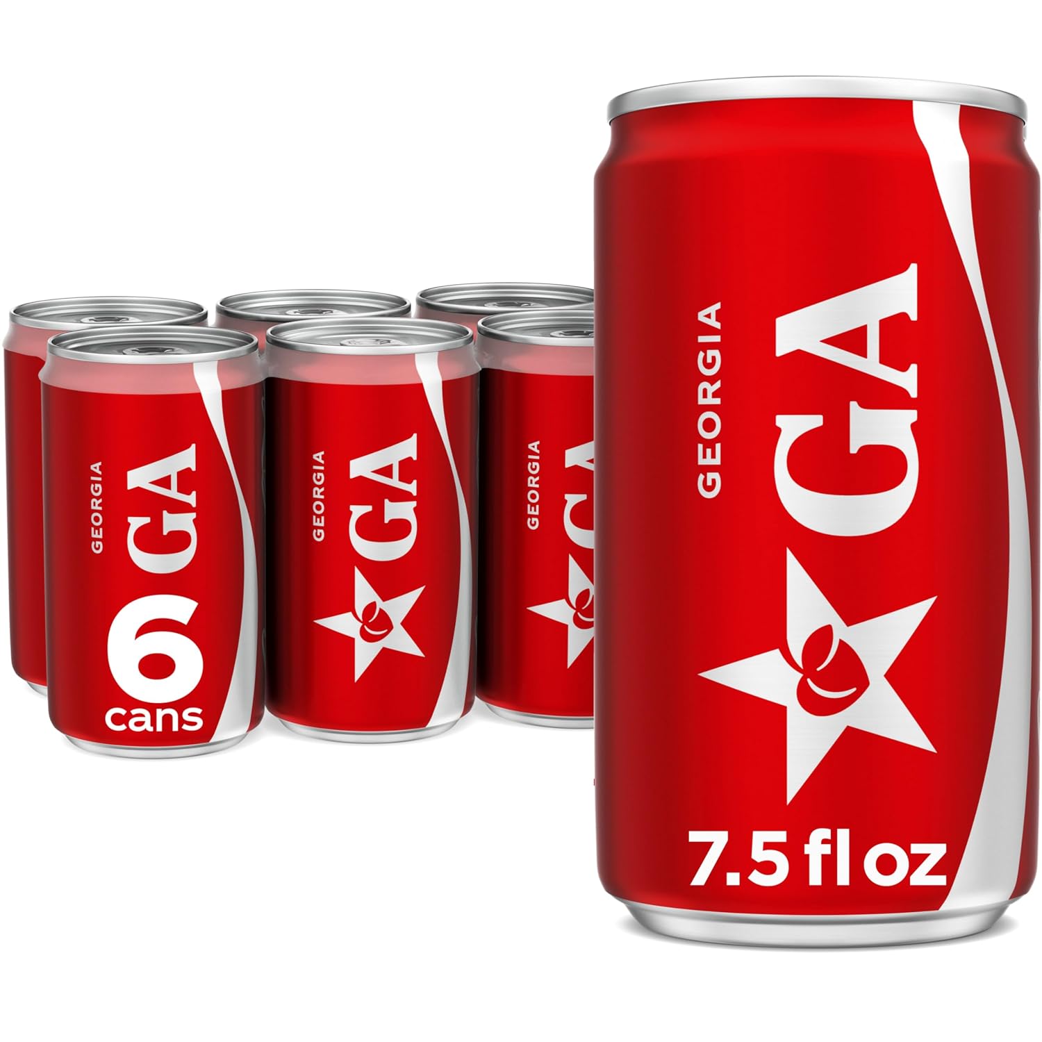 Coca-Cola Soda Soft Drink Mini Cans, 7.5 fl oz, 6 Pack | Carbonated drink with classic cola flavor