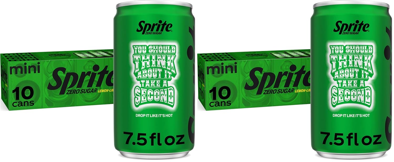 Sprite Lemon-Lime Caffeine-Free Soda Soft Drink Cans, 12 fl oz, 12 Pack | Fridge pack, naturally flavored soft drink, carbonated