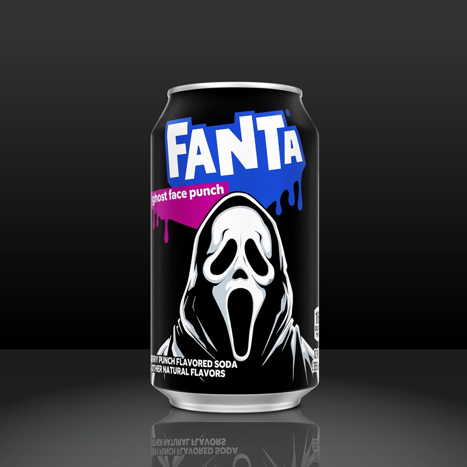 Fanta Ghost Face Punch Fridge Pack Cans, 12 fl oz, 12 Pack | Limited-edition fruity Halloween soda