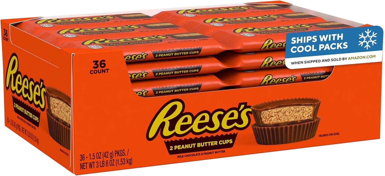 REESE'S Milk Chocolate Peanut Butter Cups, 1.5 oz, 36 ct