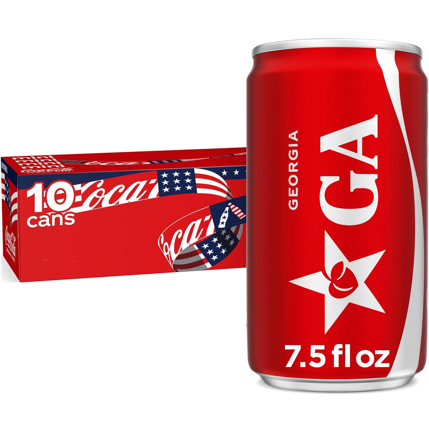 Coca-Cola Soda Soft Drink Mini Cans, 7.5 fl oz, 6 Pack | Carbonated drink with classic cola flavor
