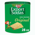 Keebler Export Sodas Soda Crackers, Soup Crackers, Lunch Snacks, Original, 28oz Can (1 Can)