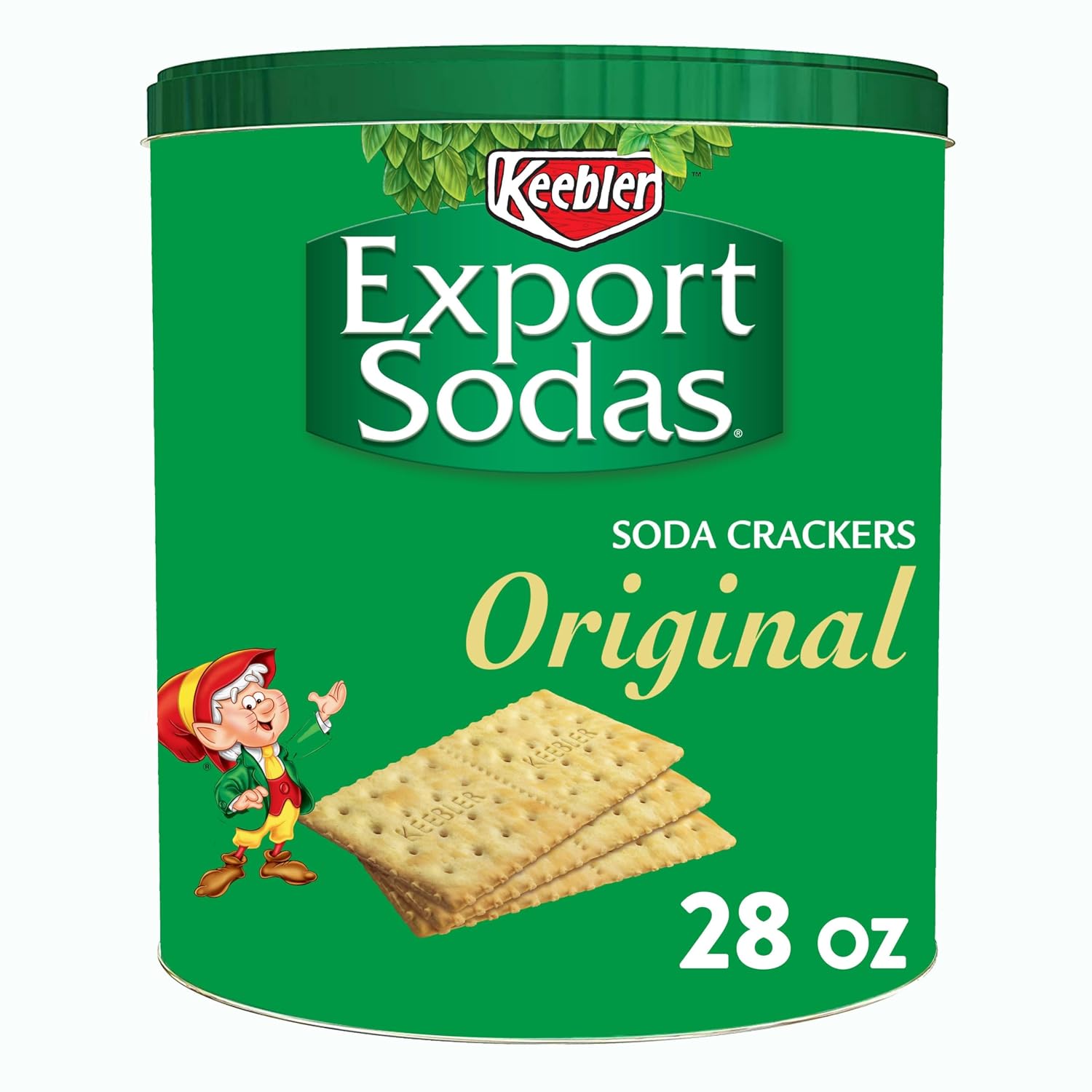 Keebler Export Sodas Soda Crackers, Soup Crackers, Lunch Snacks, Original, 28oz Can (1 Can)