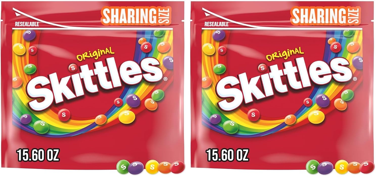 SKITTLES Wild Berry Chewy Candy, Share Size Candy Bag, 15.6 Oz | Wild Berry Flavor Chewy Candy, Resealable Share Size Bag, Great for Parties, Movie Night, Gaming Snacks and Candy Dishes