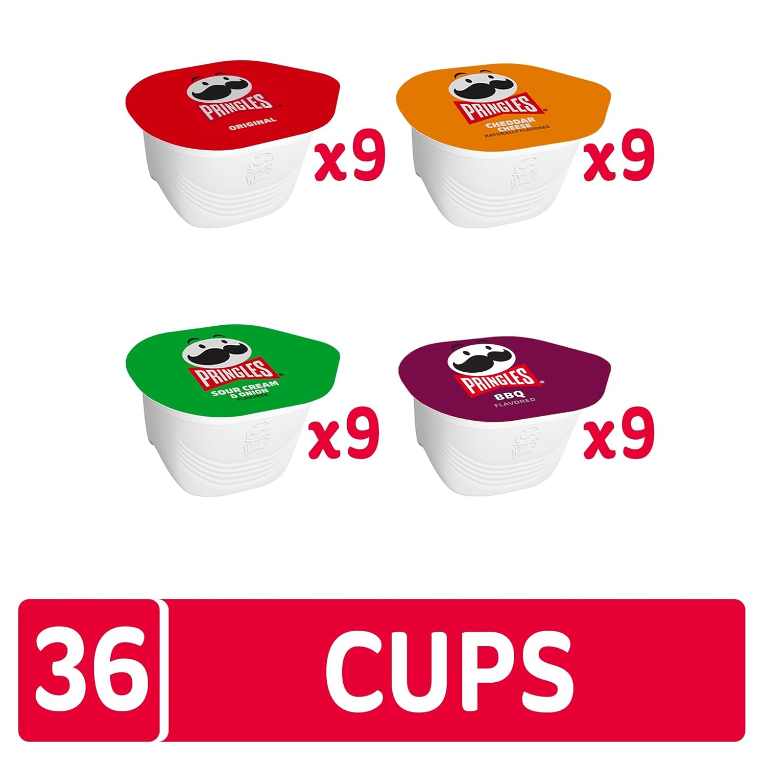 Pringles Potato Crisps Chips, Snack Stacks, Lunch Snacks, Variety Pack (36 Cups)
