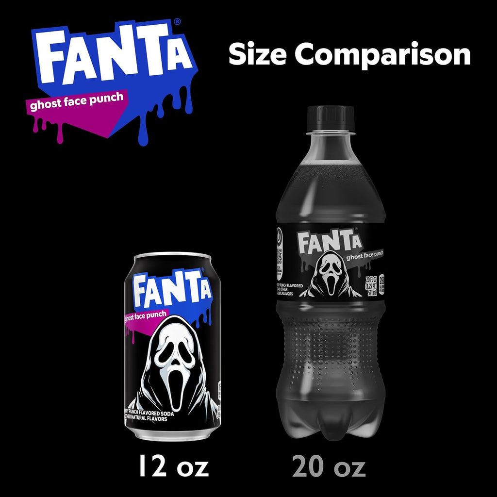 Fanta Ghost Face Punch Fridge Pack Cans, 12 fl oz, 12 Pack | Limited-edition fruity Halloween soda