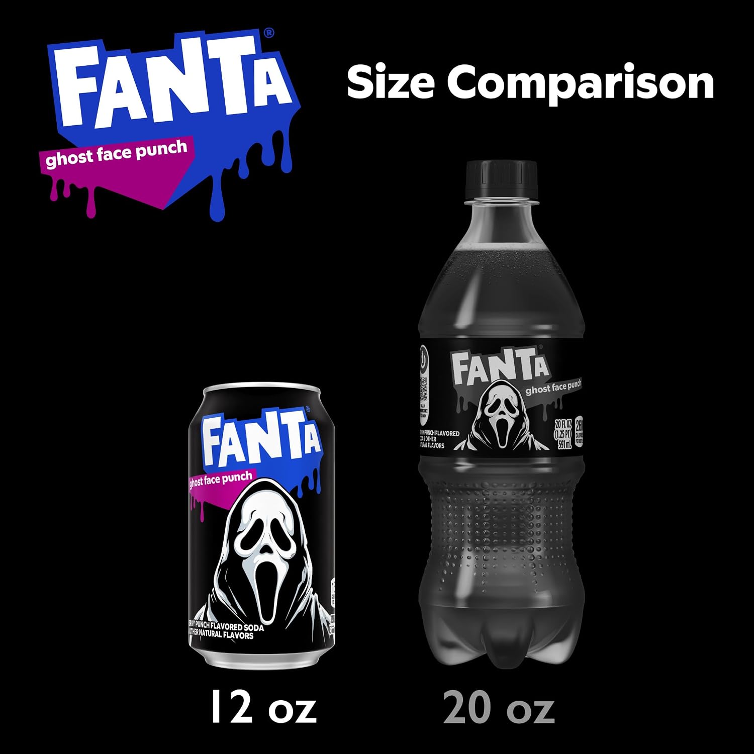 Fanta Ghost Face Punch Fridge Pack Cans, 12 fl oz, 12 Pack | Limited-edition fruity Halloween soda