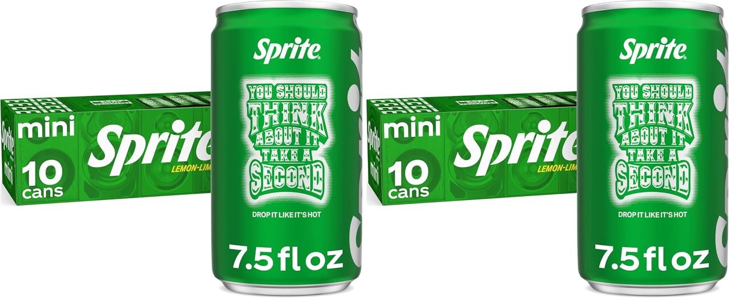 Sprite Lemon-Lime Caffeine-Free Soda Soft Drink Cans, 12 fl oz, 12 Pack | Fridge pack, naturally flavored soft drink, carbonated