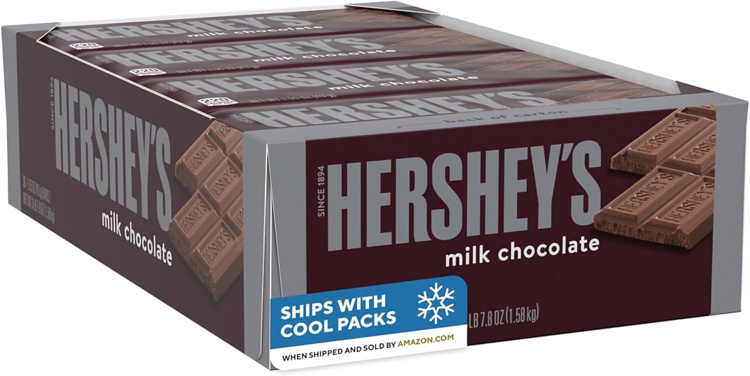 HERSHEY'S Milk Chocolate Candy Bars, 1.55 oz (36 Count) | 36 Count