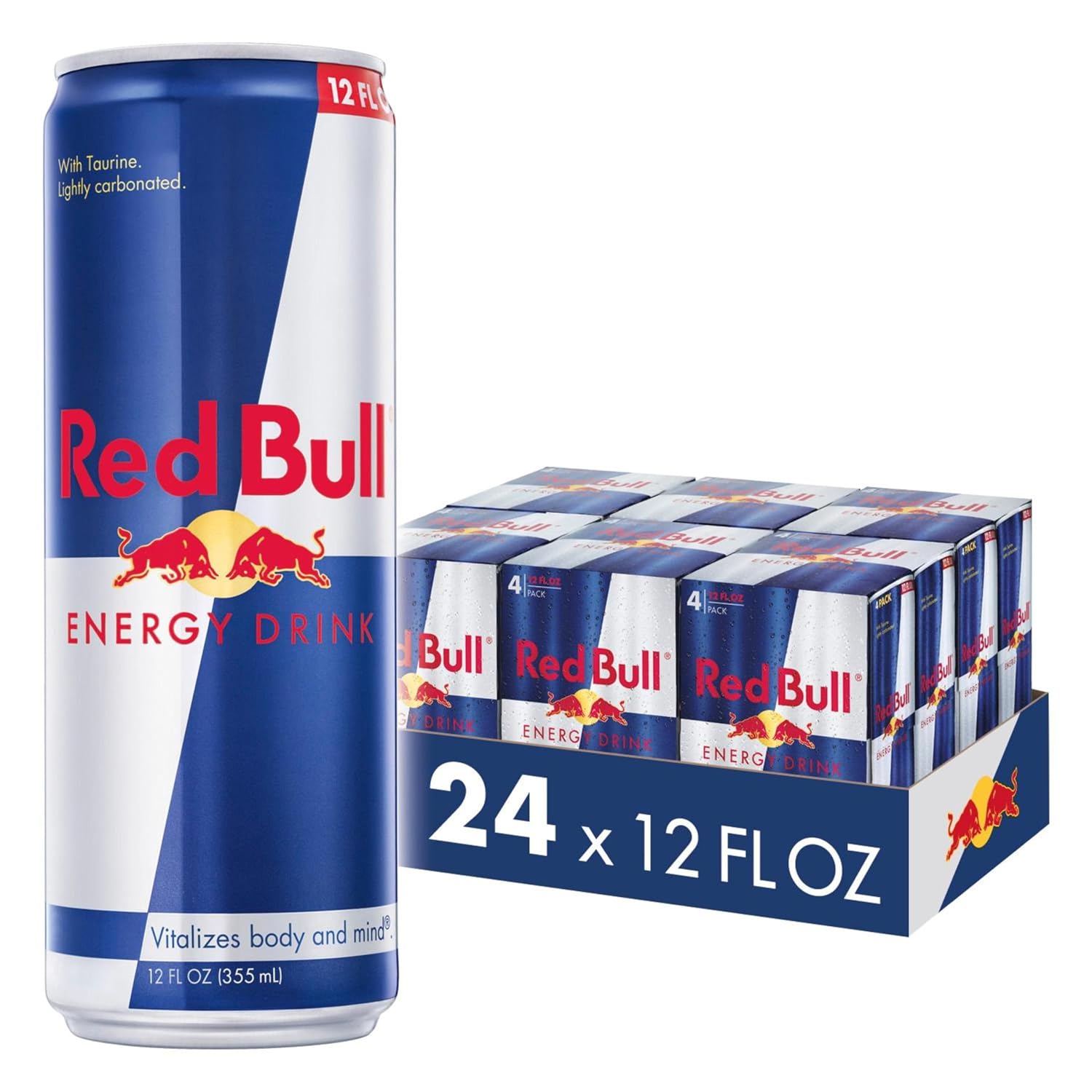 Red Bull Energy Drink | contains caffeine, taurine, B-vitamins, sugar, and water, 8.4 fl oz, pack of 24 cans
