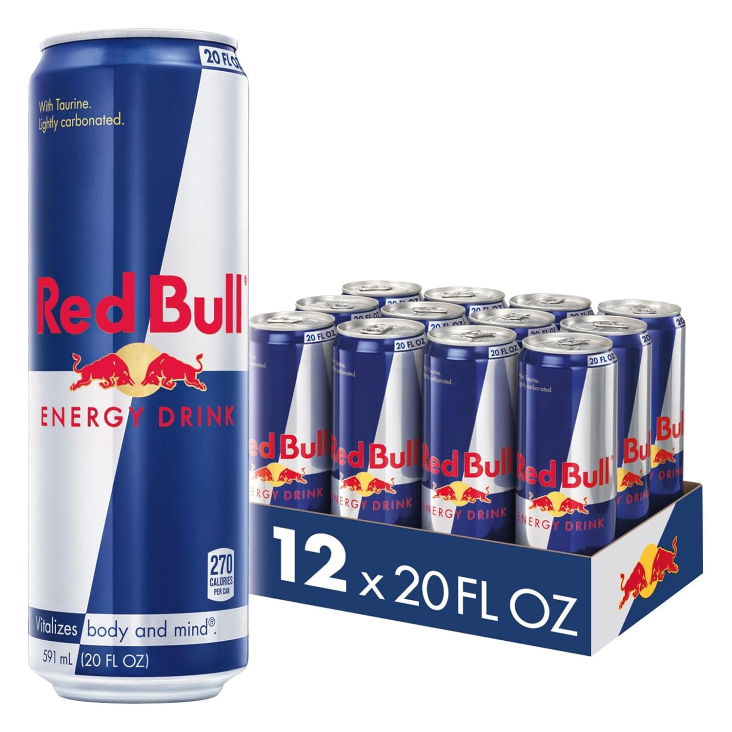 Red Bull Energy Drink | contains caffeine, taurine, B-vitamins, sugar, and water, 8.4 fl oz, pack of 24 cans