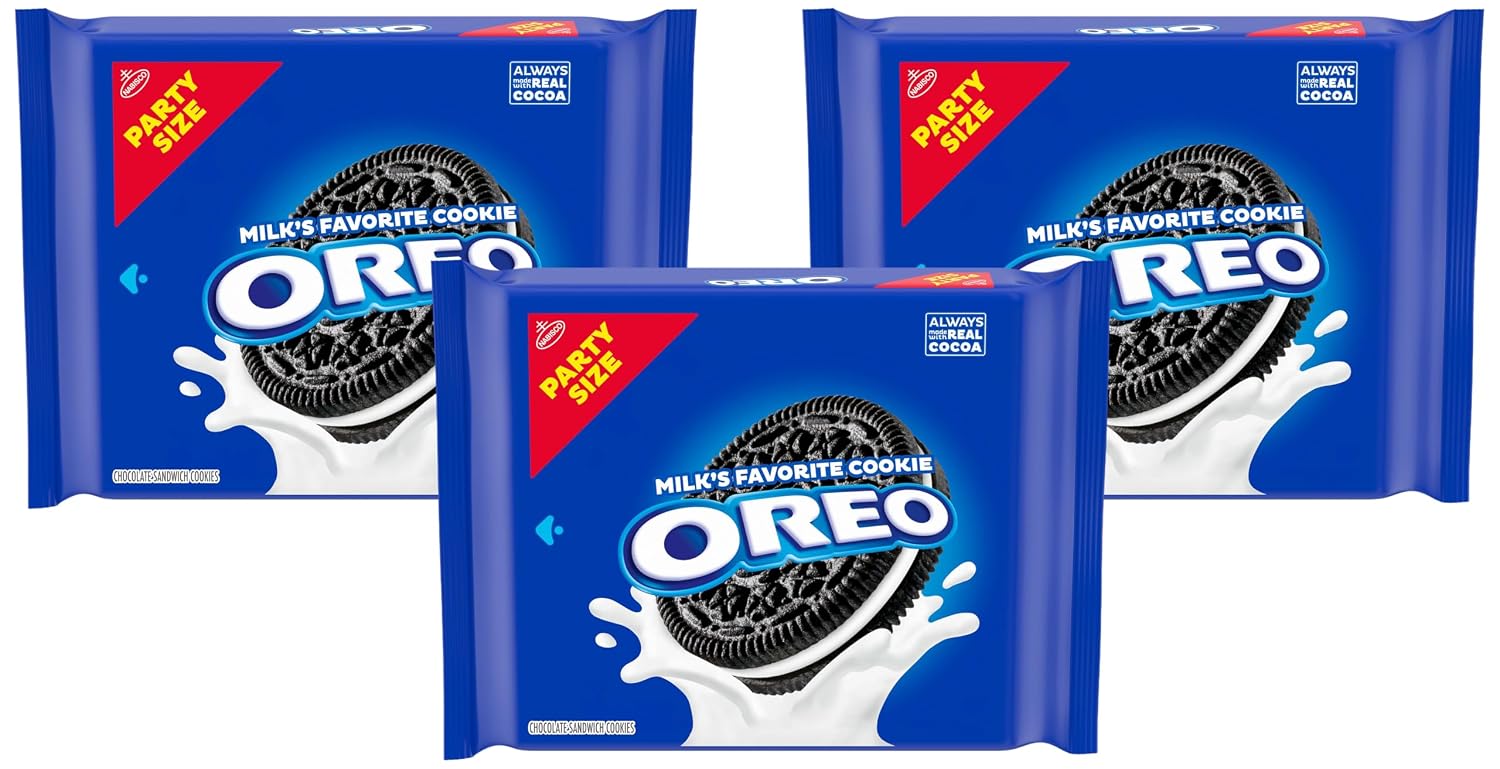 OREO Chocolate Sandwich Cookies, Party Size, 24.16 oz | Always made with Real Cocoa, Certified Kosher