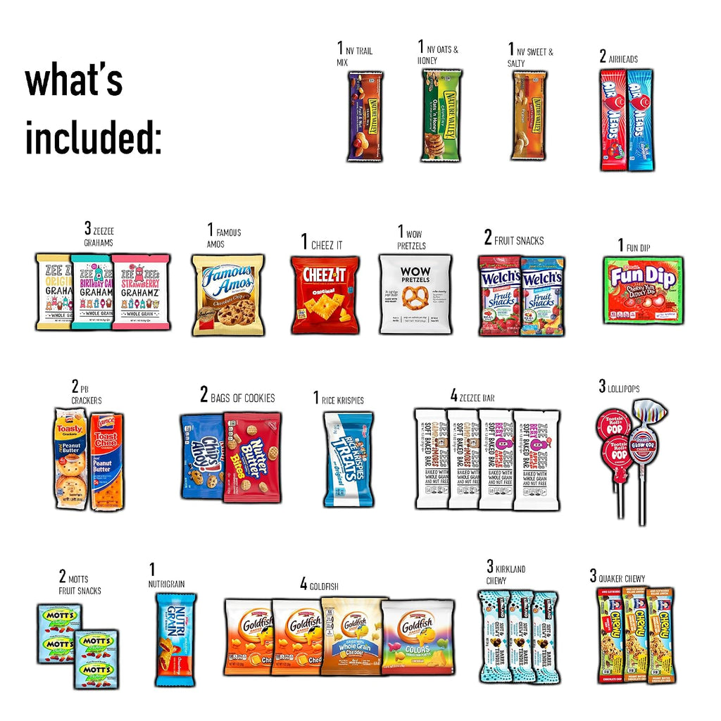 CRAVEBOX Snacks Box Variety Pack Care Package (65 Count) Summer Treats Gift Basket Adults Kids Grandkids Guys Girls Women Men Boyfriend Birthday Cookies Chips College Student Office School