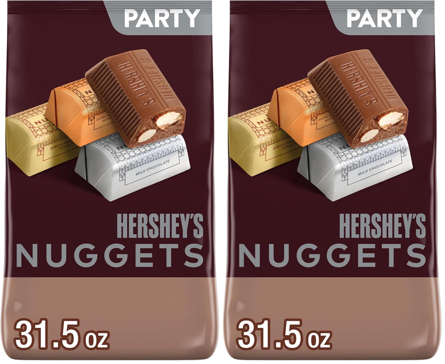 HERSHEY'S NUGGETS Assorted Chocolate Candy Variety Pack, 26 oz | Milk Chocolate, Special Dark Chocolate and Almond Chocolate Nuggets, Kosher, Gluten Free and Individually Wrapped, 26 oz