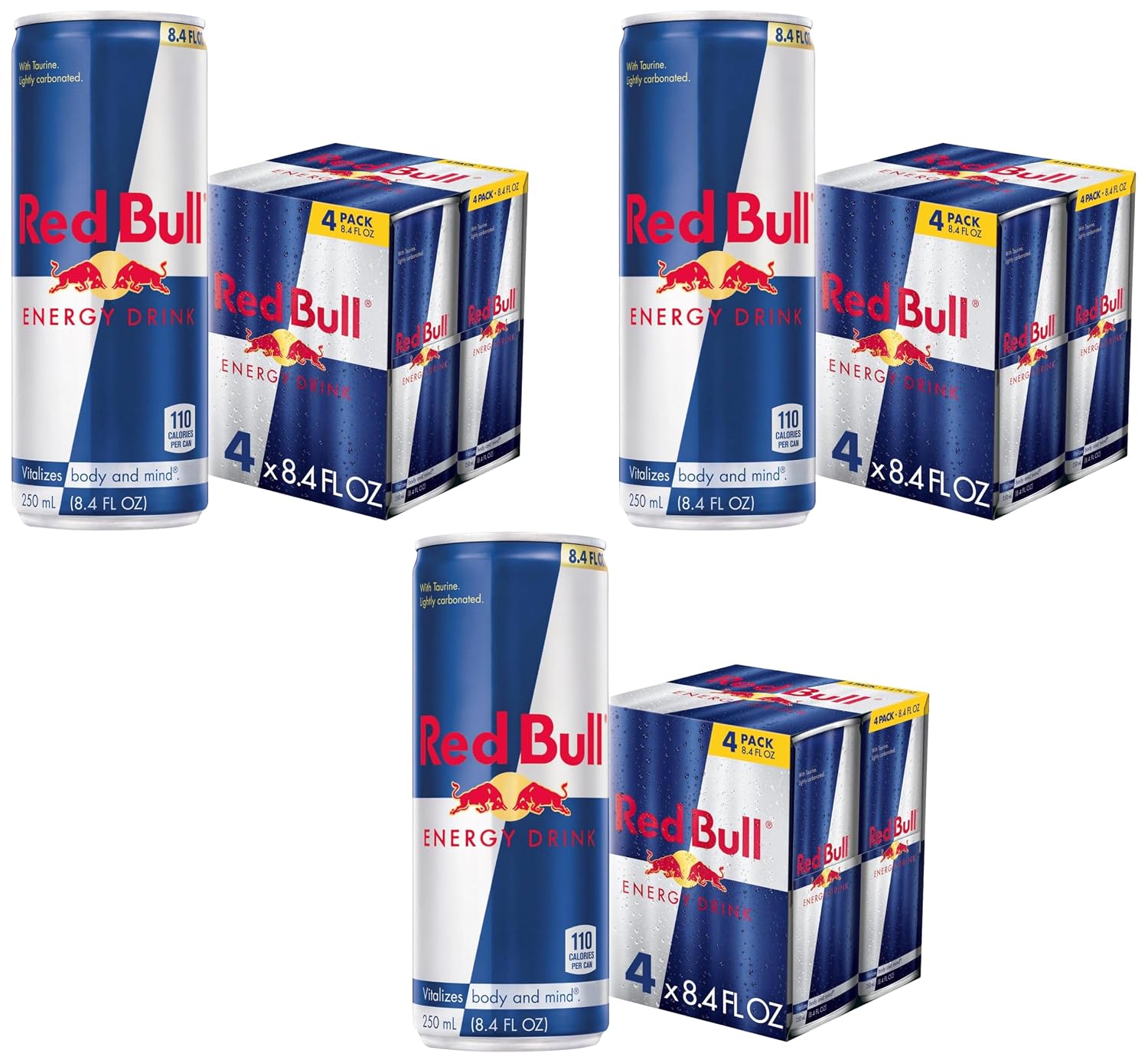 Red Bull Energy Drink | contains caffeine, taurine, B-vitamins, sugar, and water, 8.4 fl oz, pack of 24 cans
