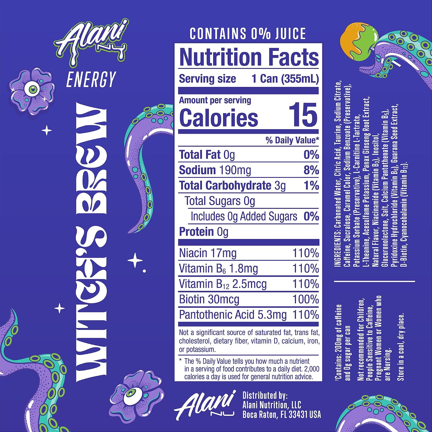 Alani Nu Witch's Brew Sugar Free Energy Drink (Pack of 12)