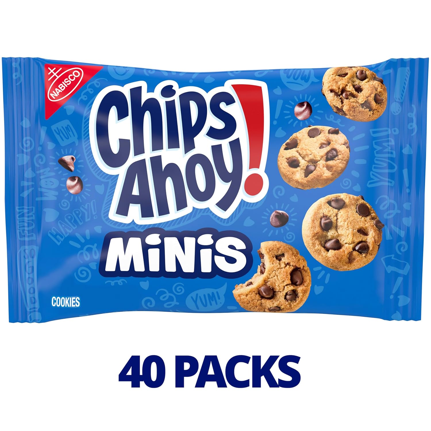 CHIPS AHOY! Mini Original Chocolate Chip Cookies, 40 Snack Packs (4 Boxes)
