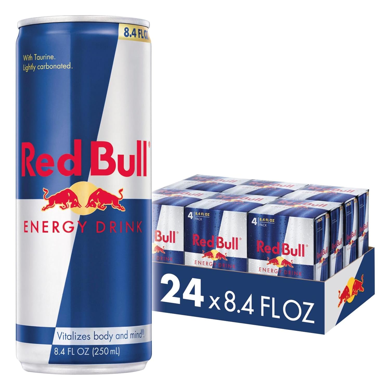 Red Bull Energy Drink | contains caffeine, taurine, B-vitamins, sugar, and water, 8.4 fl oz, pack of 24 cans