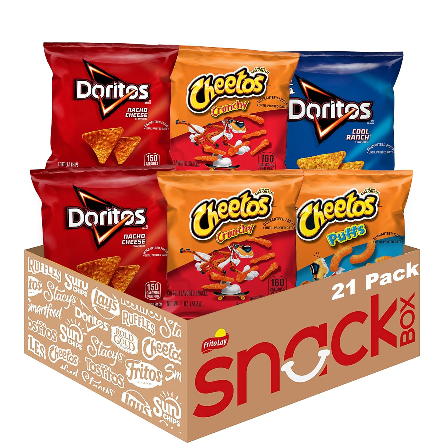 Frito-Lay Classic Mix Variety Pack, Single Serve Snack Bags (Pack of 21)