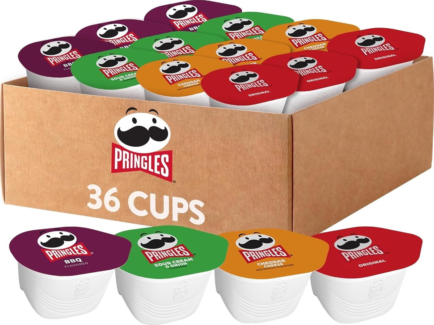 Pringles Potato Crisps Chips, Snack Stacks, Lunch Snacks, Variety Pack (36 Cups)