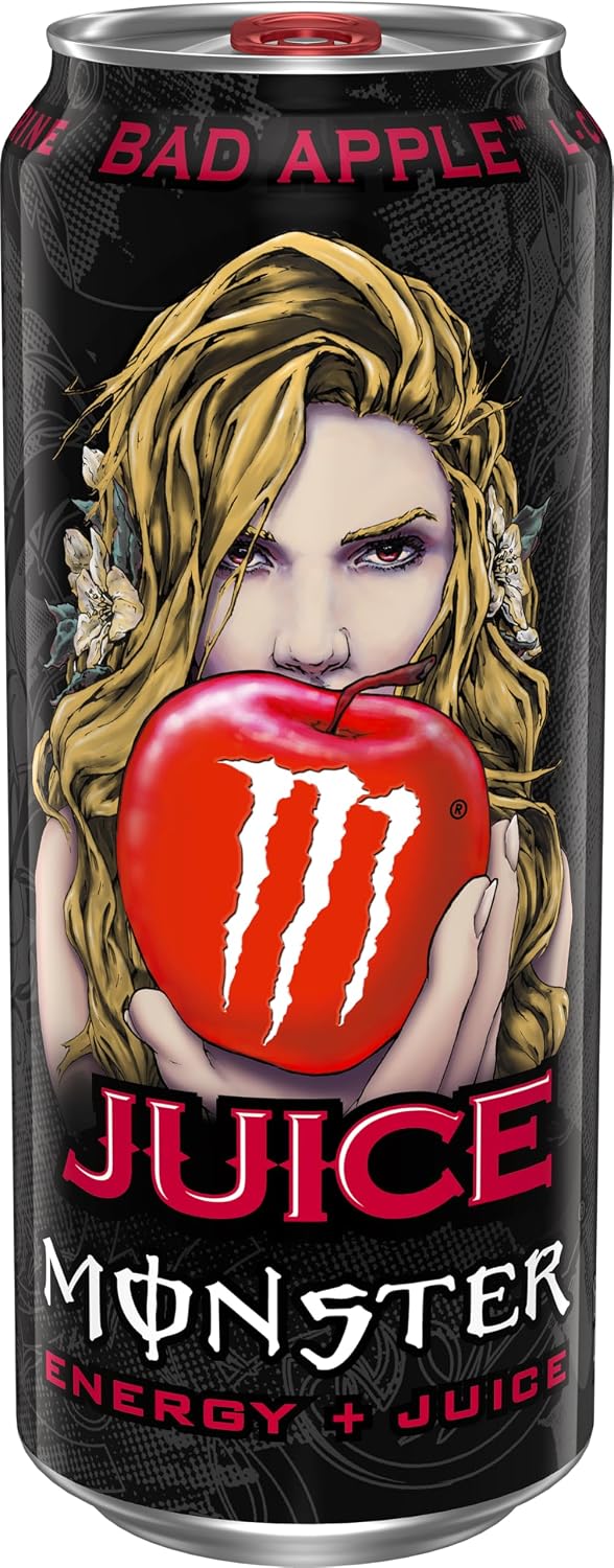 Monster Energy Juice Bad Apple, Energy + Juice, Energy Drink, 16 Ounce (Pack of 15)