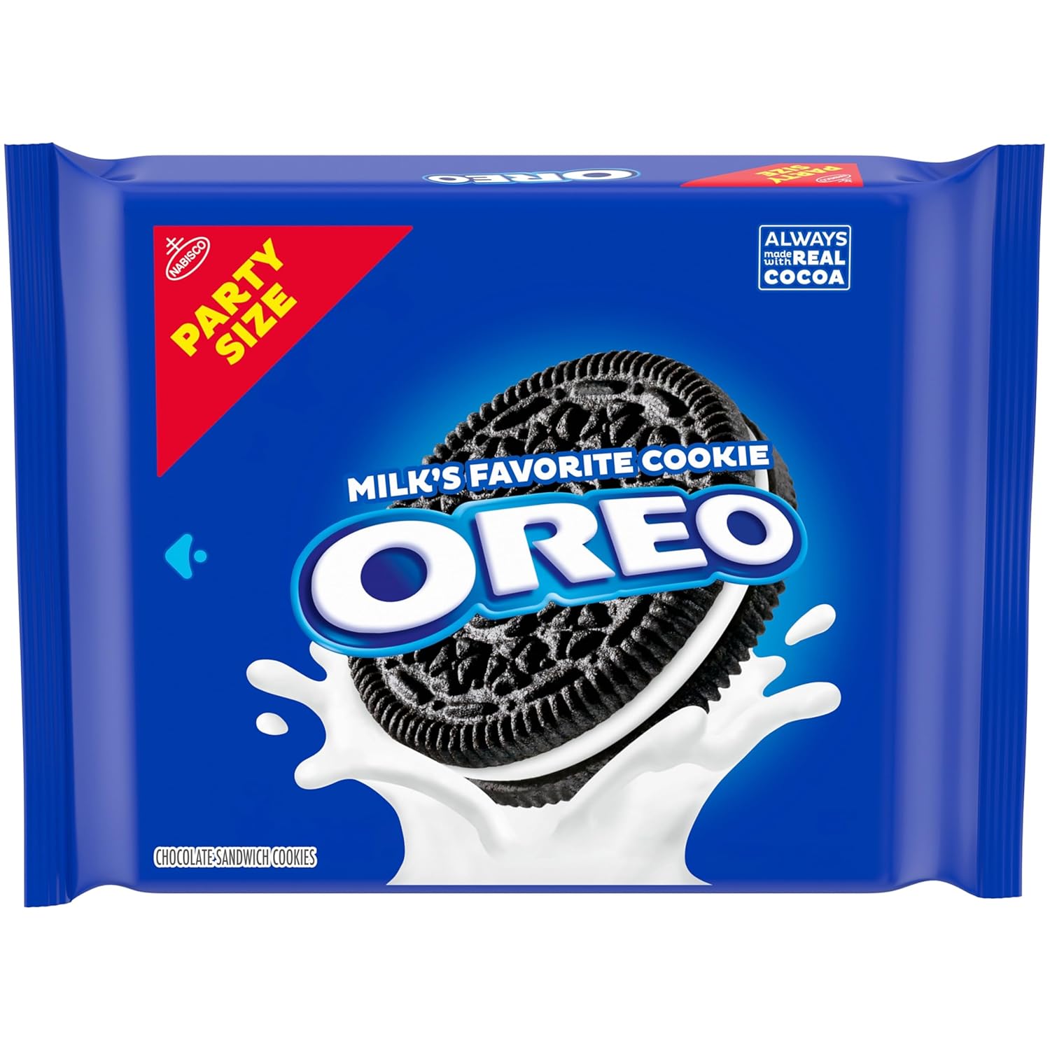 OREO Chocolate Sandwich Cookies, Party Size, 24.16 oz | Always made with Real Cocoa, Certified Kosher