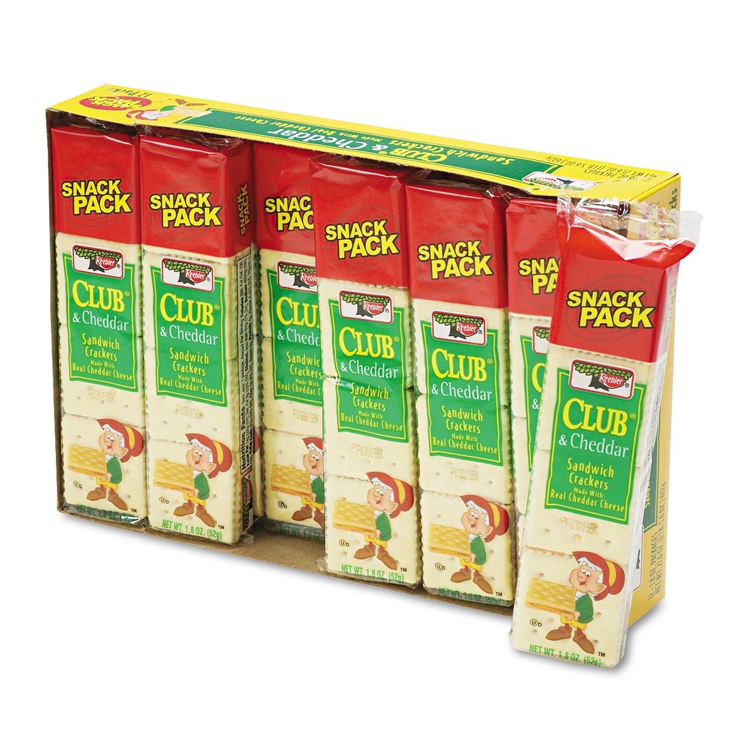 Keebler Products - Keebler - Sandwich Cracker, Club & Cheddar, 8-Cracker Snack Pack, 12 Packs/Box - Sold As 1 Box - Individually packaged. - Eight crackers per pack.