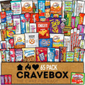 CRAVEBOX Snacks Box Variety Pack Care Package (65 Count) Summer Treats Gift Basket Adults Kids Grandkids Guys Girls Women Men Boyfriend Birthday Cookies Chips College Student Office School