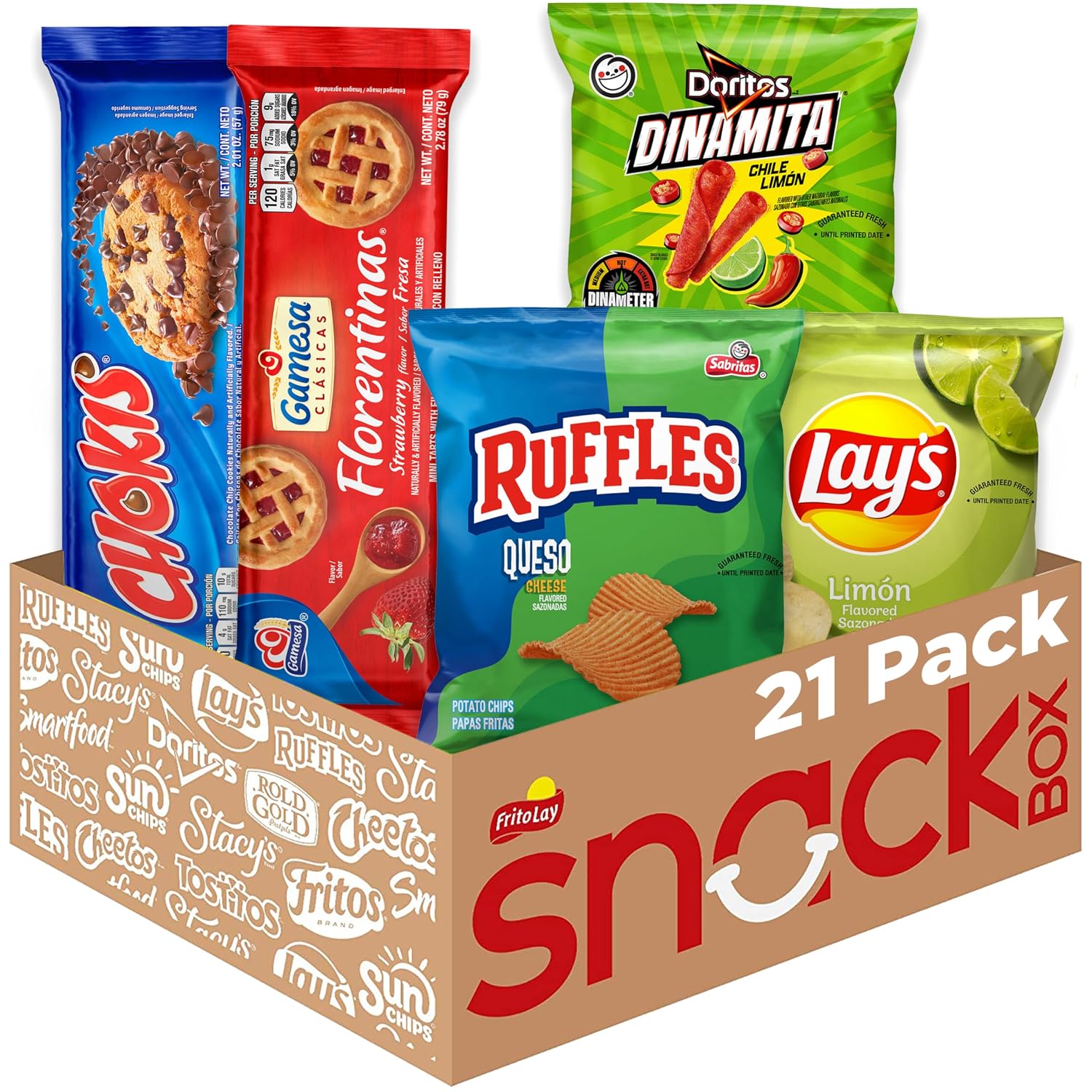 Frito-Lay Classic Mix Variety Pack, Single Serve Snack Bags (Pack of 21)