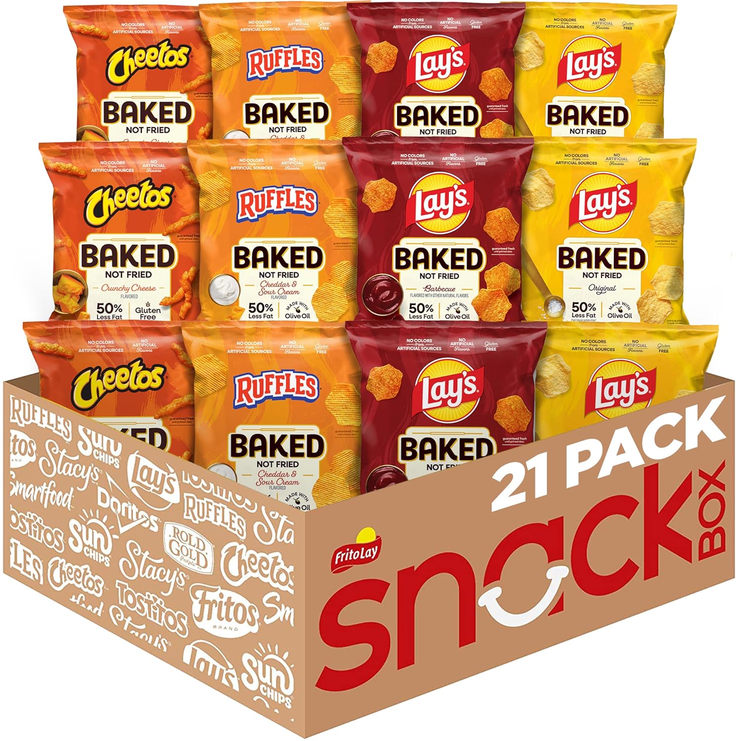 Frito-Lay Classic Mix Variety Pack, Single Serve Snack Bags (Pack of 21)