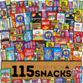 CRAVEBOX Snack and Candy Box (115 Count) Summer Variety Pack Bundle Assortment Gift Basket Adults Kids Care Package Boyfriend Birthday Office College Teen Boys Men Students Food College School